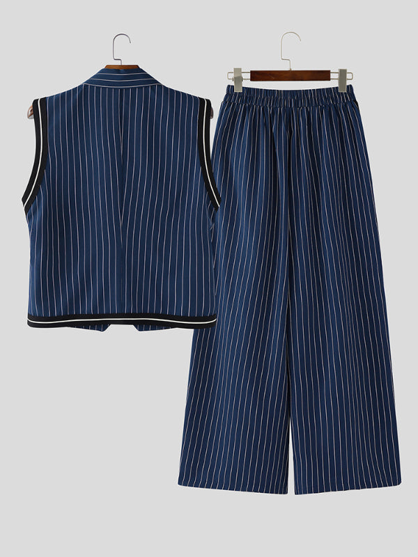 Men's Striped Colorblock Casual Two Pieces Outfit SKUL24745