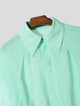 Men's Chiffon Sheer Cape Patchwork Two Pieces Outfit SKUL36591