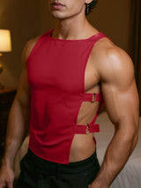 Men's Solid Color Side Hollow Casual Tank SKUL21020