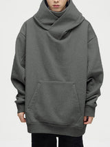 Mens Deconstructed Solid Color Pullover Hoodie SKUK76393