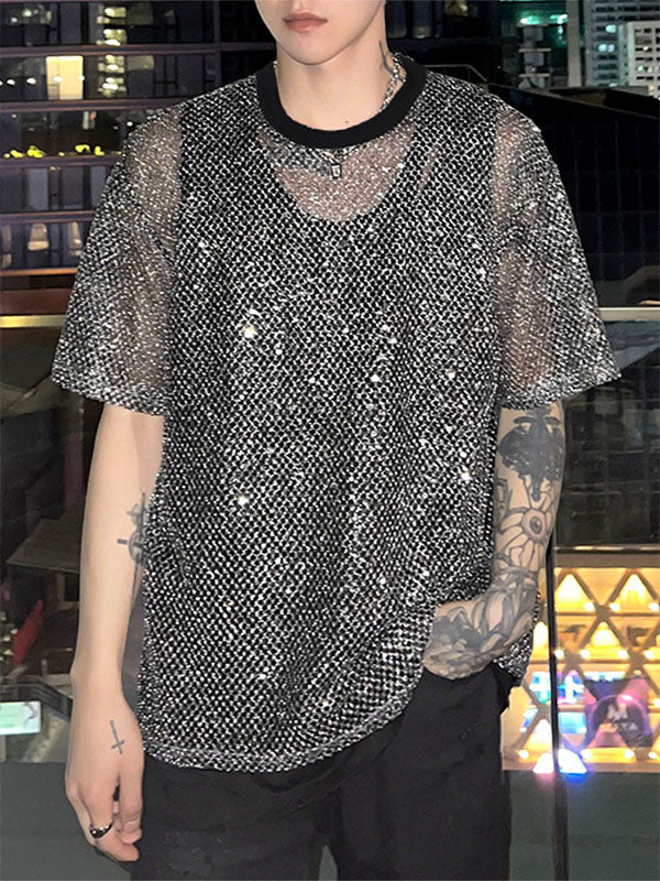 Mens Sheer Mesh Short Sleeve T-Shirt SKUL13658