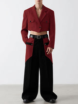 Men's Colorblock Cropped Two Pieces Outfit SKUL31927