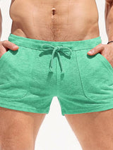 Men's Beach Vacation Drawstring Elastic Waist Beach Gym Casual Short SKUL66983