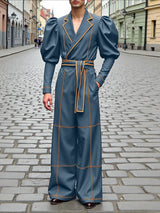 Men's Colorblock Tie Casual Jumpsuit SKUL37262