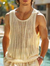 Mens Sexy Mesh Hollow-Out Sleeveless Tank SKUK68779