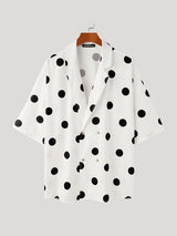 Mens Polka Dot Print Short Sleeve Shirt SKUK70278