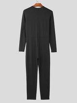 Mens Mesh Patchwork Long Sleeve Jumpsuit SKUK39070