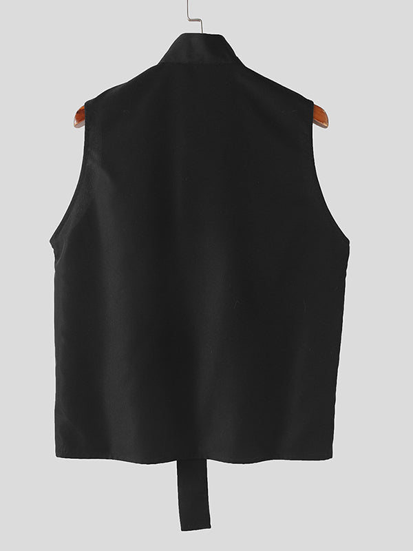 Mens Cross Design Solid Sleeveless Shirt SKUK44890