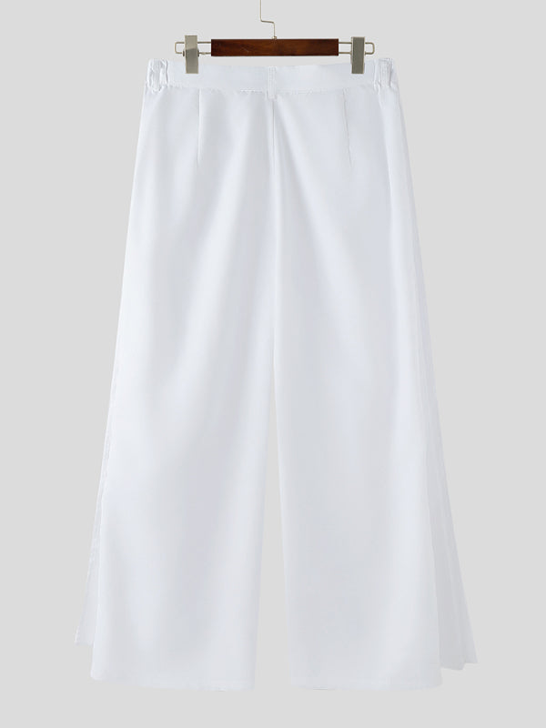 Men's Solid Pleated Layered Casual Pant SKUL16809