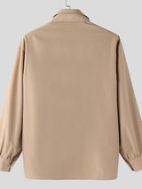 Men's Embroidered Tie Long Sleeve Shirt SKUL44951