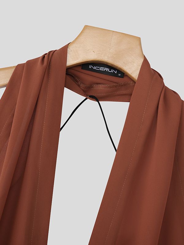 Men's Solid Color Drawstring Waist Tank SKUL45385