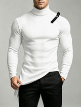 Mens Textured High Neck Long Sleeve Sweater SKUK83281