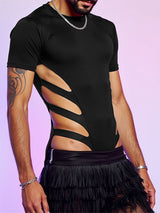 Mens Cut-Out Sides Short Sleeve Bodysuit SKUL10262