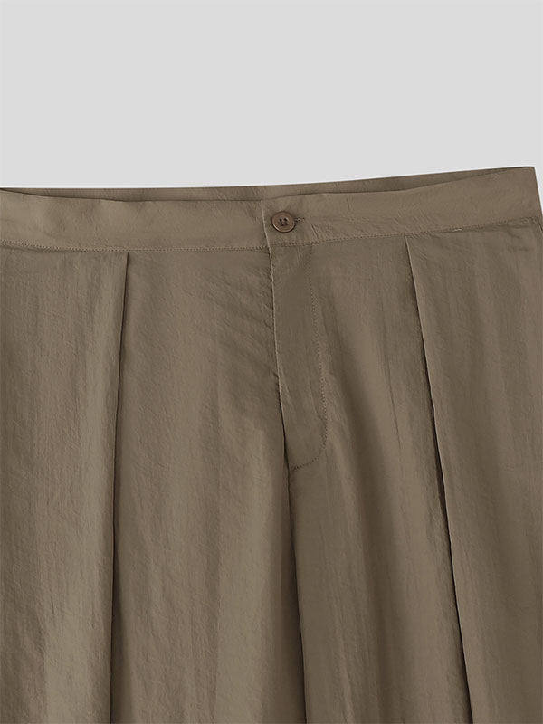 Mens Solid Color Textured Loose Pant SKUL15193