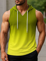 Mens Gradient Color Casual Hooded Tank SKUL17428