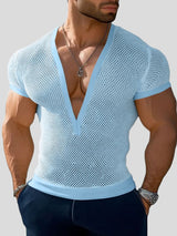 Men's Sheer Mesh Short Sleeve T-shirt SKUL47995