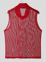 Men's Number Print Sheer Mesh Tank SKUL15413