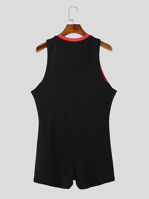 Mens Digital Print Colorblock Bodysuit SKUK99779