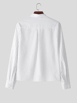 Mens Minimalist Striped Long-Sleeve Shirt SKUK96640