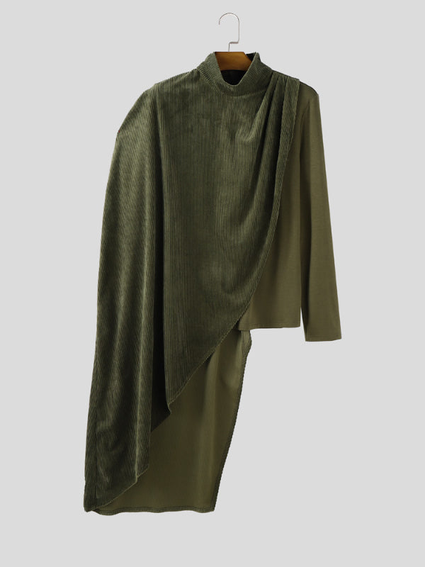 Men's Shawl Textured Long Sleeve T-Shirt SKUL29786