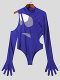 Mens Cutout Deconstruction Mesh Patchwork Bodysuit SKUK21290