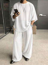 Men's Solid Color Semi Sheer Casual Two Pieces Outfit SKUL53020