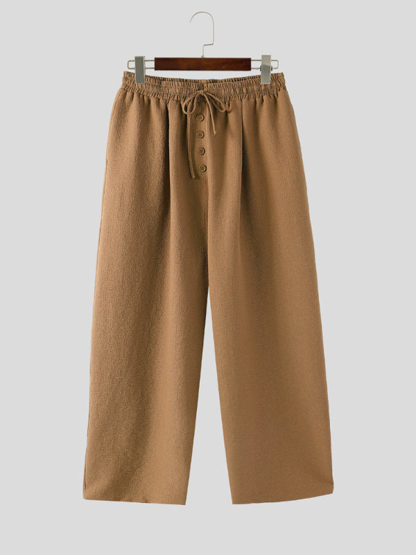 Mens Solid Color Textured Casual Pant SKUL18786
