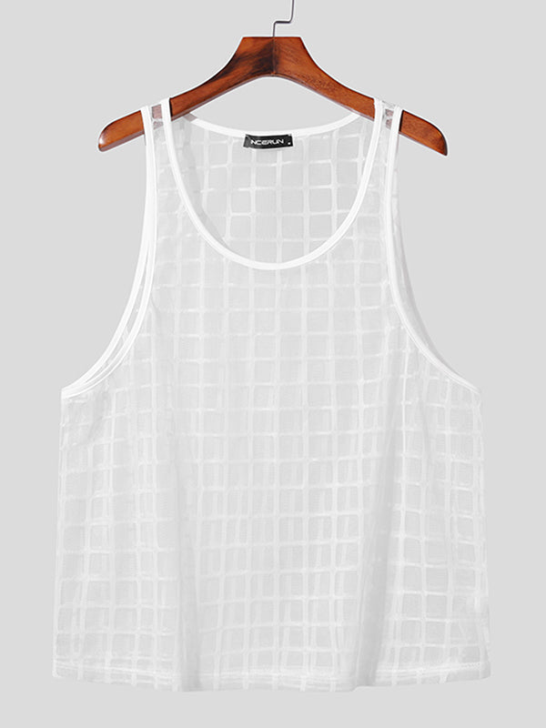 Mens Mesh See Through Sleeveless Vest SKUK40544