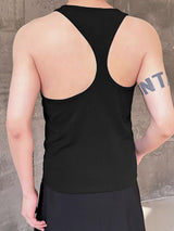 Mens Irregular Solid U-Neck Sleeveless Casual Vest SKUK57372