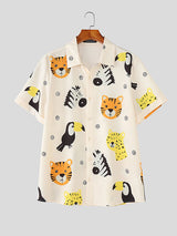 Mens Animal Print Short Sleeve Shirt SKUL16164