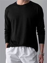 Mens Ruched Textured Long-Sleeve T-Shirt SKUK75390