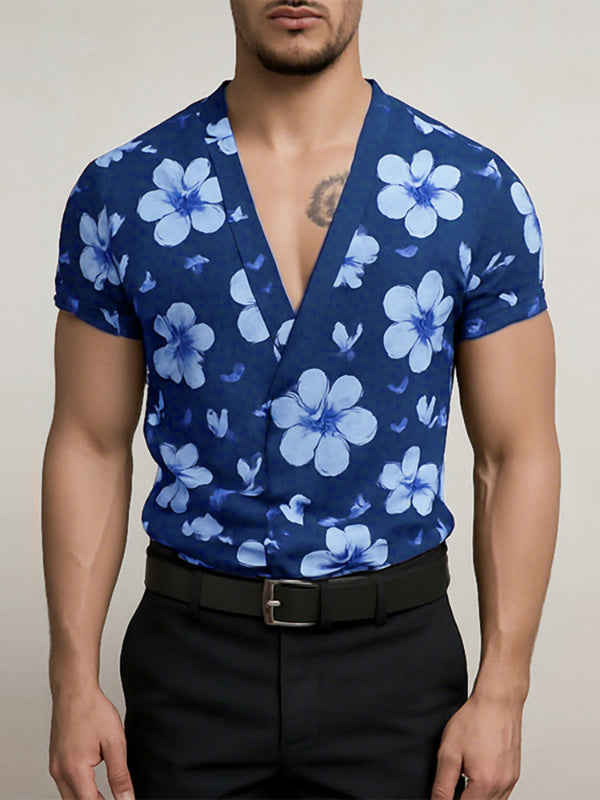 Mens Floral Print Short Sleeve T-Shirt SKUL15027