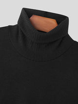 Mens Solid High Neck Casual Knit T-Shirt SKUK40027