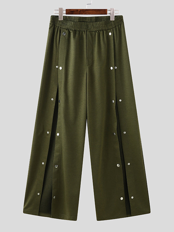 Mens Metal Buckle Split-Hem Pant SKUK93696