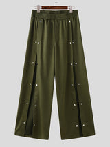 Mens Metal Buckle Split-Hem Pant SKUK93696