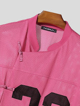 Men's Avant-Garde Full-Body Athletic Mesh Frog-Button Short Sleeve Shirt SKUL55504