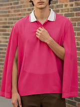 Men's Avant-Garde Sheer Chiffon Split Cape Sleeve Shirt SKUL60989