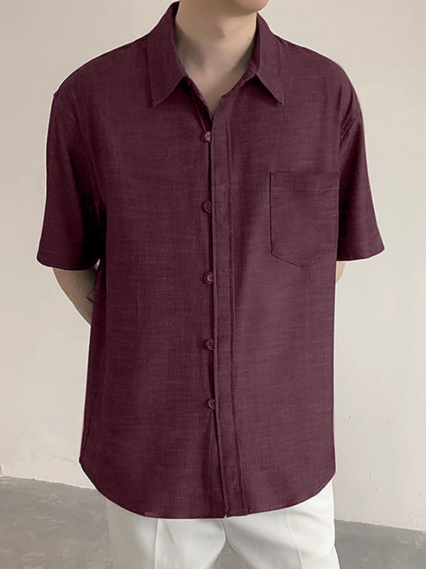 Mens Two Tone Woven Short Sleeve Shirt SKUK63645