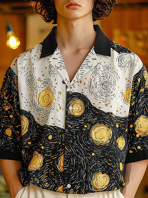Mens Star Print Casual Shirt SKUL02373