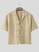 Mens Casual Drawstring Short Sleeve Shirt SKUL08520