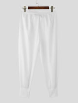 Mens Solid Casual Bound Feet Pants SKUK40288