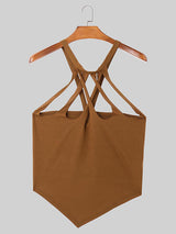 Mens Solid Color Cut-out Tank SKUL04441