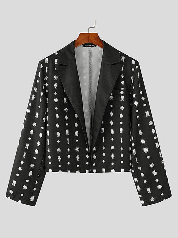 Mens Casual Print Long Sleeve Blazer SKUK79649