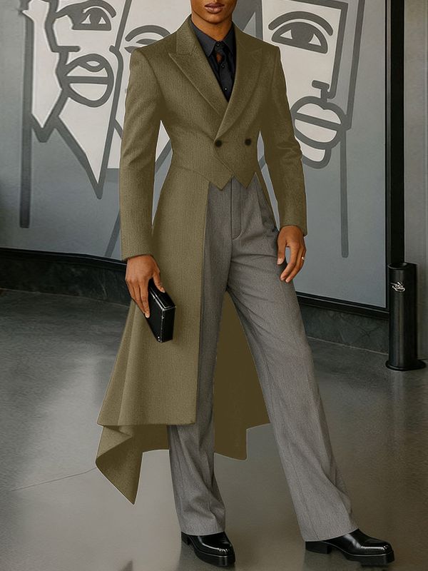 Men's Deconstructed Asymmetric Hem Casual Blazer SKUL41338