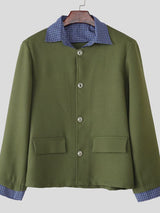 Men's Faux Two-Piece Striped Long Sleeve Jacket SKUL34037