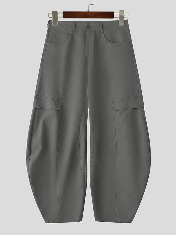 Men's Solid Wide Leg Loose Casual Pant SKUL32986