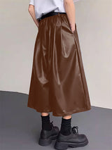 Mens Faux Leather Wide-Leg Pant SKUL12424