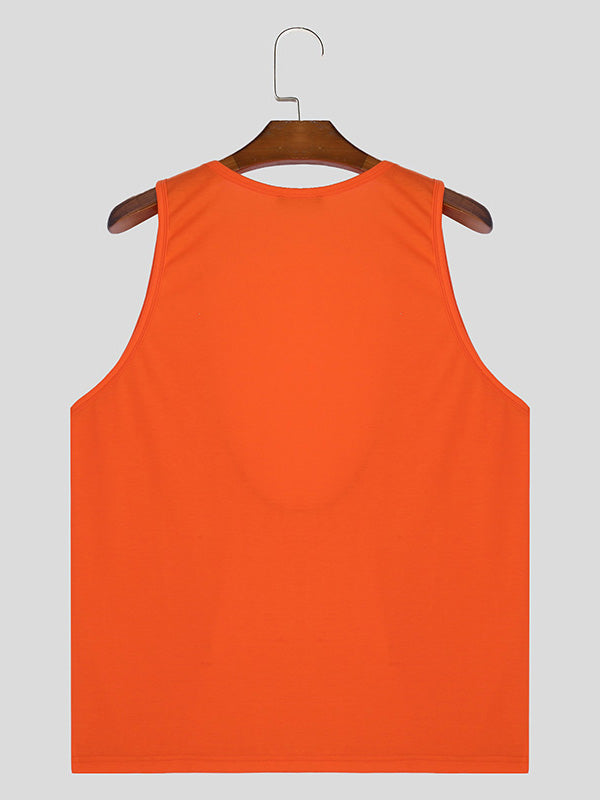 Mens Solid U-Neck Casual Sleeveless Vest SKUK56867