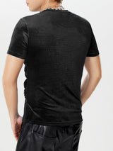 Mens Velvet Crew Neck Short Sleeve T-Shirt SKUK56394