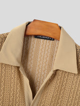 Mens Solid Color Textured Short Sleeve Shirt SKUL06560